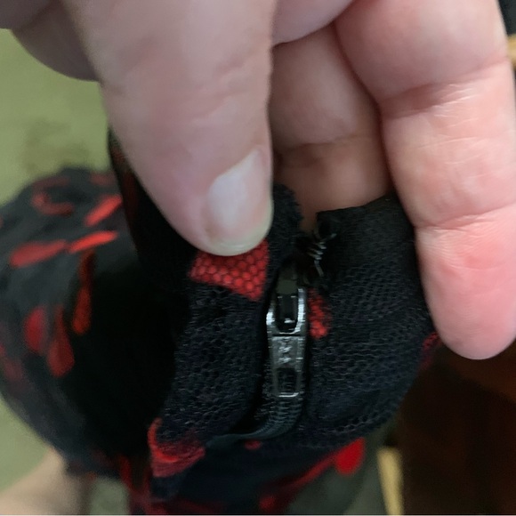 Vintage 80/90s Tadashi Shoji 6 Black Tulle Strapless Dress Red Velvet Polka Dots - Picture 7 of 8